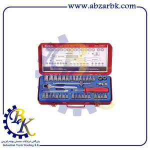 جعبه بکس 39 پارچه شش پر درایو 1/4 کد GS-239M مارک GENIUS | بازرگانی ابزارآلات صنعتی BK