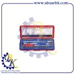 جعبه بکس 43 پارچه شش پر درایو 3/8 و 1/4 مارک GENIUS مدل GS-2343MS | بازرگانی ابزارآلات صنعتی BK