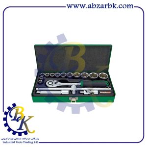 جعبه بکس 16 پارچه درایو 1/2 شش پر مارک TOPTUL مدل GCAD1607 | بازرگانی ابزارآلات صنعتی BK