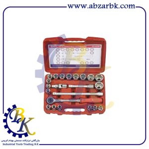 جعبه بکس 22 پارچه درایو 1/2 شش پر مارک GENIUS مدل EU-422M | بازرگانی ابزارآلات صنعتی BK