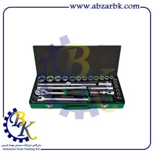 جعبه بکس 25 پارچه درایو 1/2 شش پر مارک TOPTUL مدل GCAD2511 | بازرگانی ابزارآلات صنعتی BK