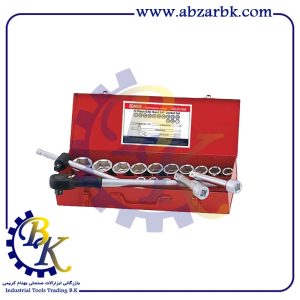 جعبه بکس 17 پارچه درایو 3/4 شش پر مارک GENIUS مدل GS-617AS | بازرگانی ابزارآلات صنعتی BK