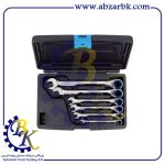 آچار یک سر رینگ یک سر تخت 6 پارچه جغجغه ای 72 دنده زاویه 15 درجه مارک LICOTA مدل ARW-23MK08